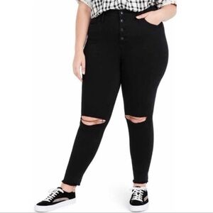 Madewell 10” High-Rise Black Button Fly Jeggings - Size 37P *NEW*